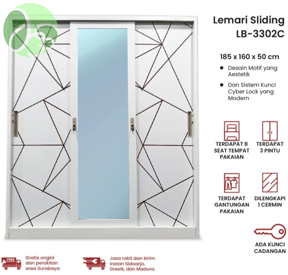 Lemari Baju / Pakaian LB-3302C - NO COLOR